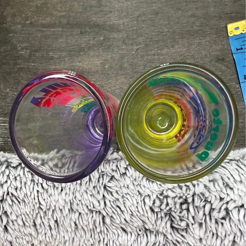 Mexico Souvenir Shot Glasses Santos Puerto Progreso Neon 4 Tequila Stages Set 2